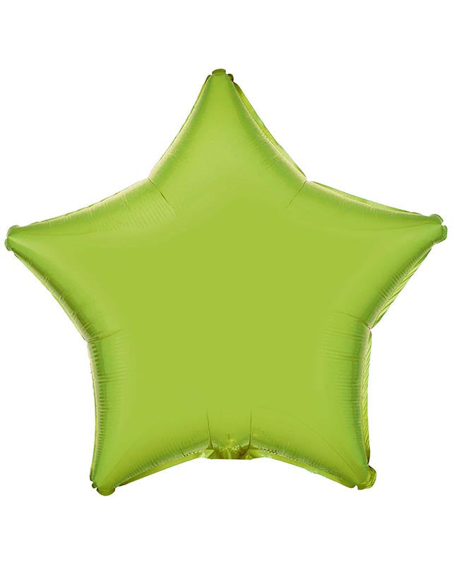 9915538 - Amscan Metallic Lime Green Star Standard Unpackaged Foil Balloons C16 - 10 PC