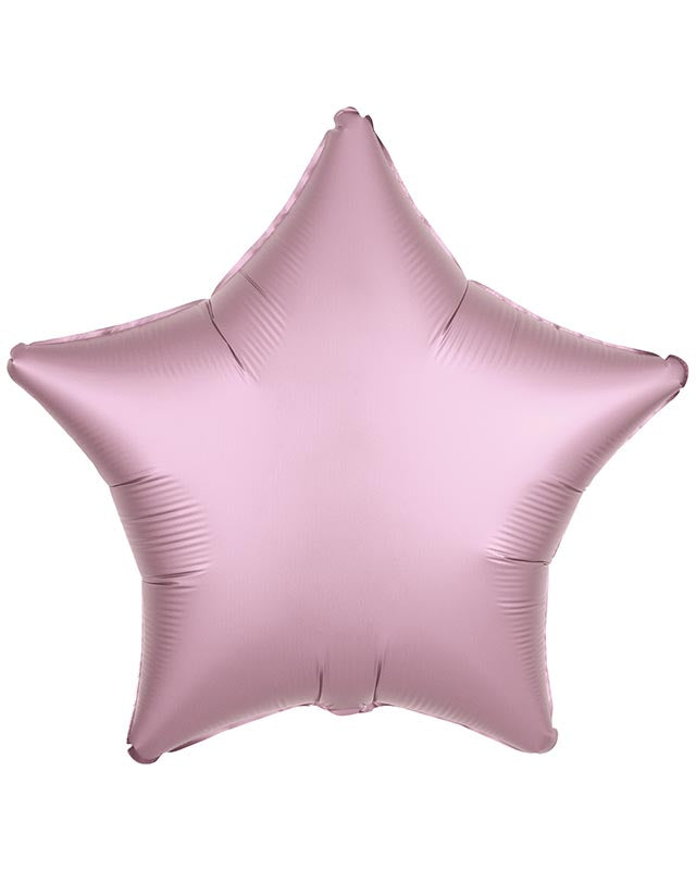 9914079 - Amscan Metallic Pastel Pink Star Standard Unpackaged Foil Balloons C16 - 10 PC