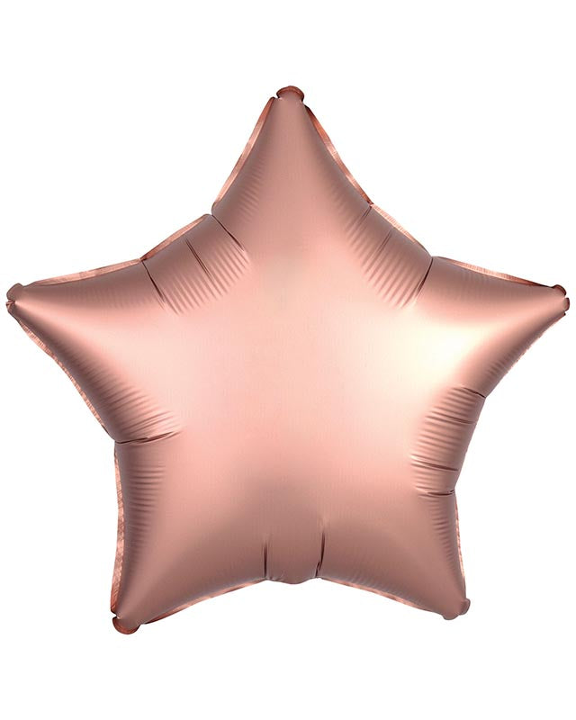 9914133 - Amscan Silk Lustre Rose Copper Star Standard Unpackaged Foil Balloons C16 - 10 PC