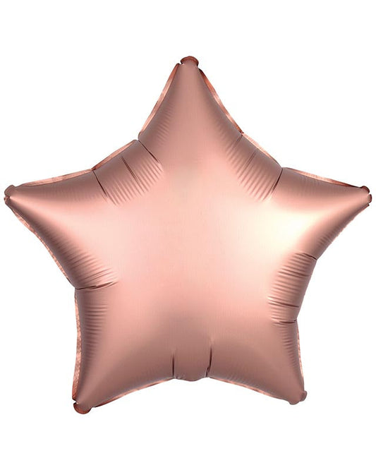 9914133 - Amscan Silk Lustre Rose Copper Star Standard Unpackaged Foil Balloons C16 - 10 PC