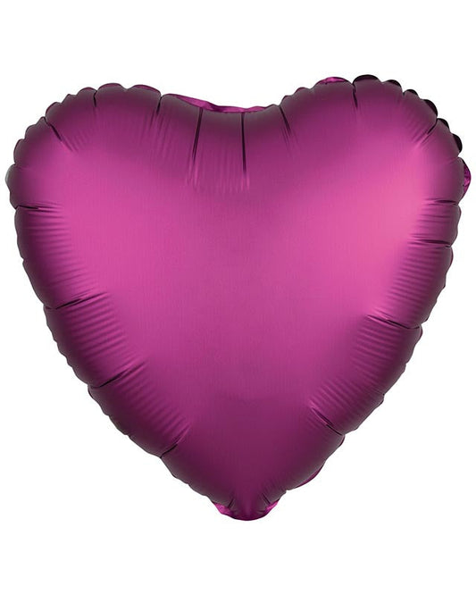 9914072 - Amscan Metallic Fuchsia Heart Standard Unpackaged Foil Balloons C16 - 10 PC