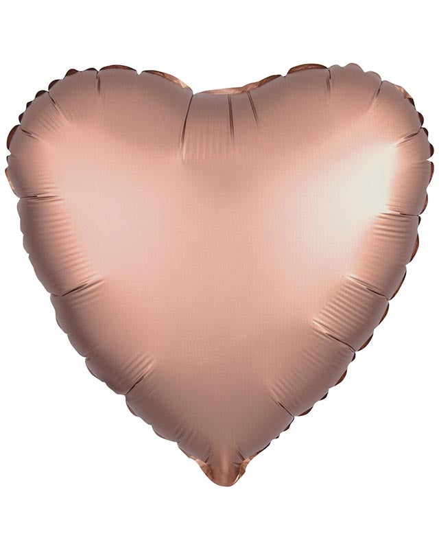 9914093 - Amscan Rose Gold Heart Standard Unpackaged Foil Balloons C16 - 10 PC