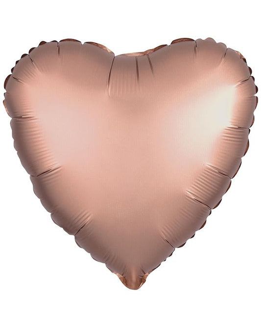 9914093 - Amscan Rose Gold Heart Standard Unpackaged Foil Balloons C16 - 10 PC