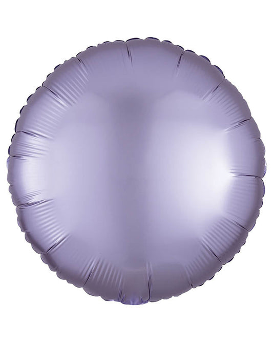 9914122 - Amscan Silk Lustre Pastel Lilac Circle Standard Unpackaged Foil Balloons C16 - 10 PC