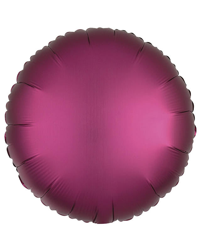 9914161 - Amscan Silk Lustre Pomegranate Circle Standard Unpackaged Foil Balloons C16 - 10 PC