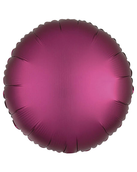 9914161 - Amscan Silk Lustre Pomegranate Circle Standard Unpackaged Foil Balloons C16 - 10 PC