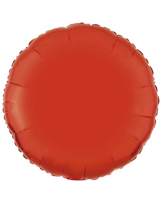 9915537 - Amscan Metallic Orange Circle Standard Unpackaged Foil Balloons C16 - 10 PC