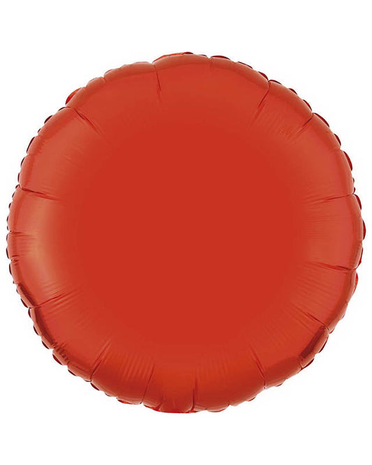 9915537 - Amscan Metallic Orange Circle Standard Unpackaged Foil Balloons C16 - 10 PC