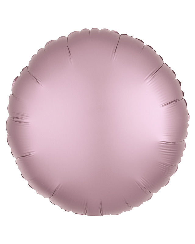 9914077 - Amscan Metallic Pastel Pink Circle Standard Unpackaged Foil Balloons C16 - 10 PC
