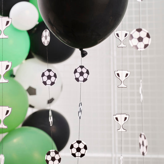 Black and White Football Balloon Tails- 5 Inner Pack