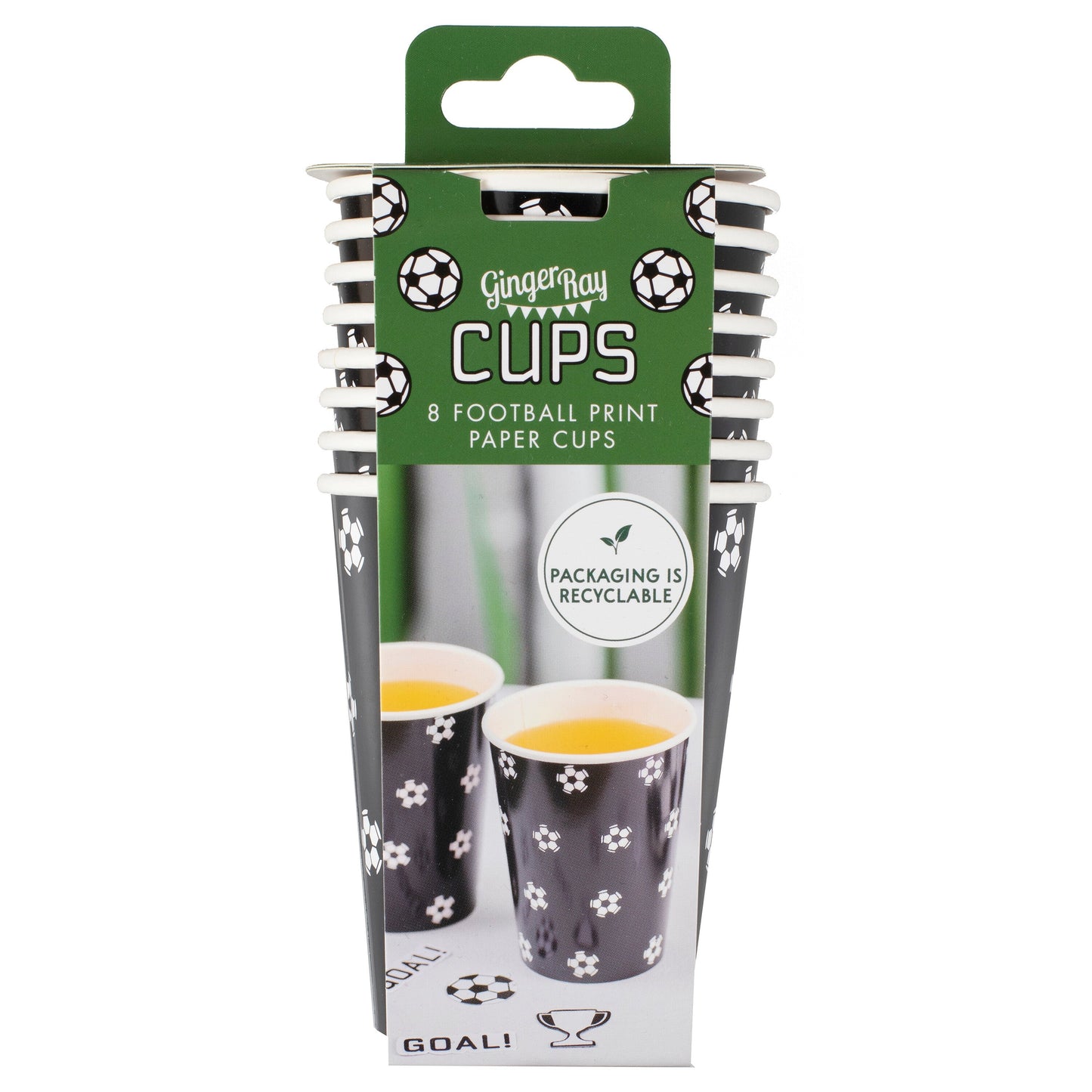 Football Print Paper Cups- 5 Inner Pack