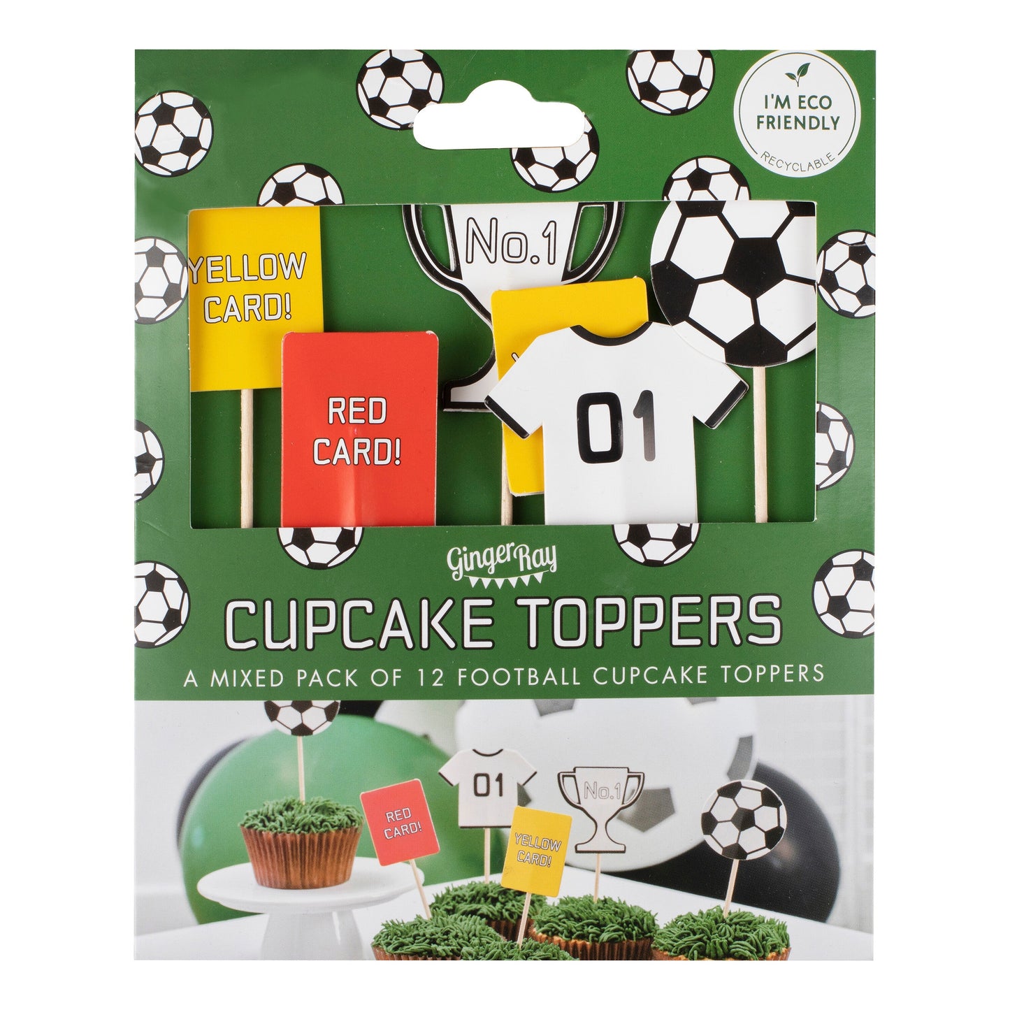 Football Cupcake Toppers- 5 Inner Pack