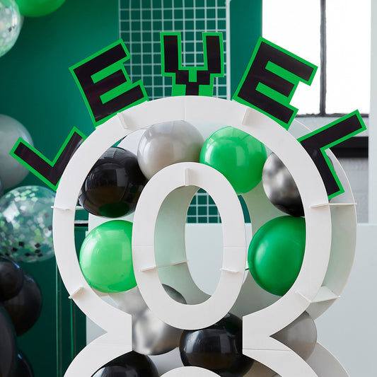 Black, Green and Grey Balloon Mosaic Balloon Pack with Letters- 5 Inner Pack