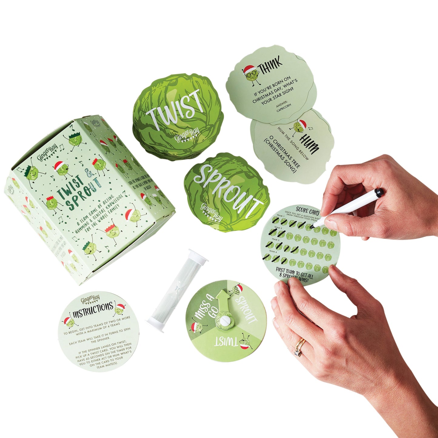Twist & Sprout Christmas Family Party Game - Ginger Games- 5 Inner Pack