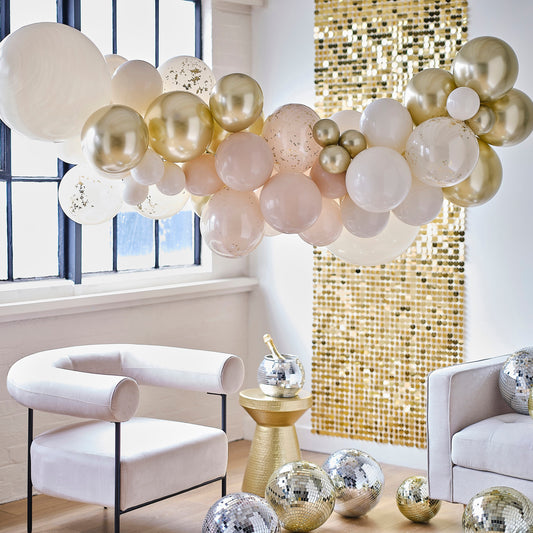 Gold and Neutral Balloon Arch Kit- 5 Inner Pack