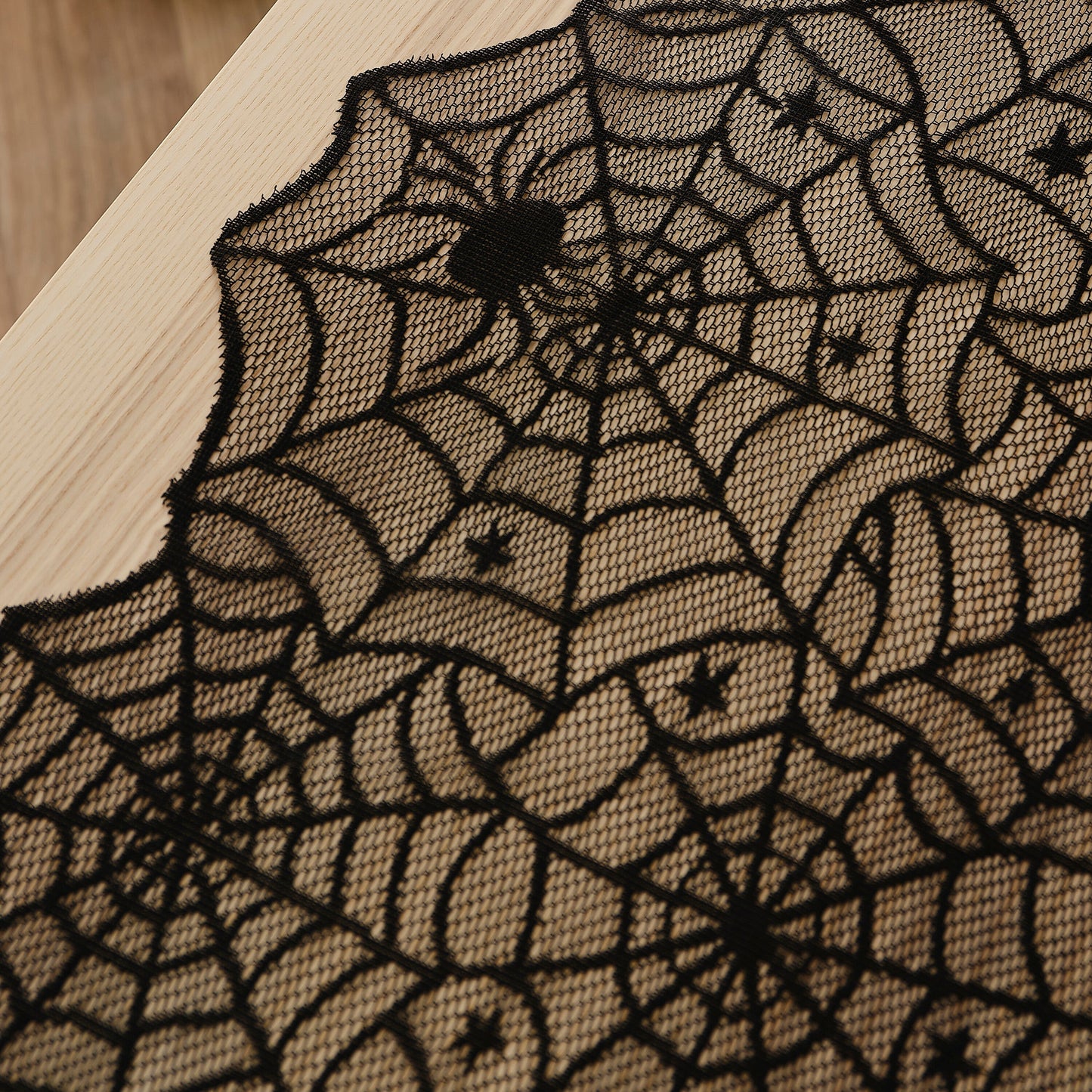 Black Spider Web Halloween Table Runner- 5 Inner Pack