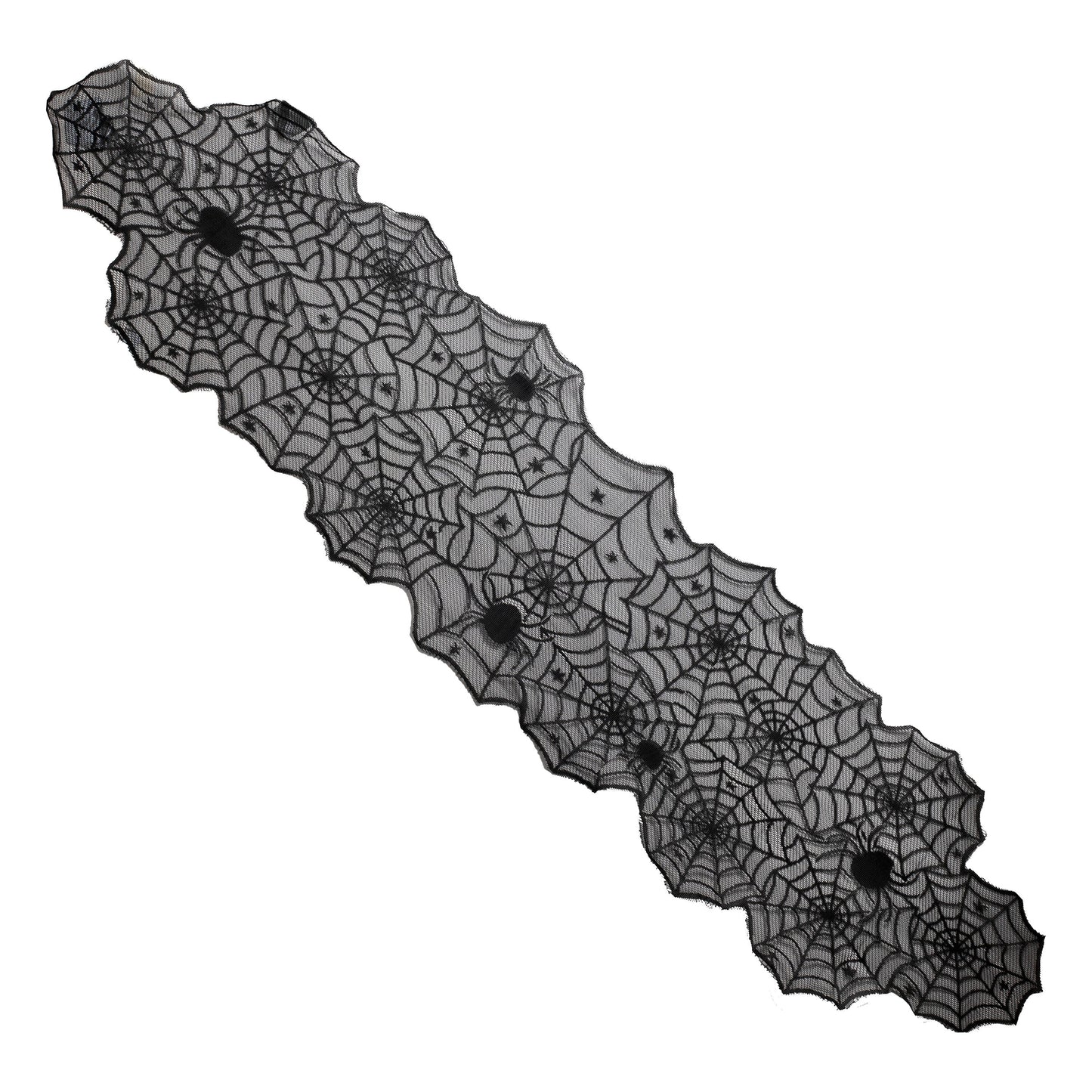 Black Spider Web Halloween Table Runner- 5 Inner Pack