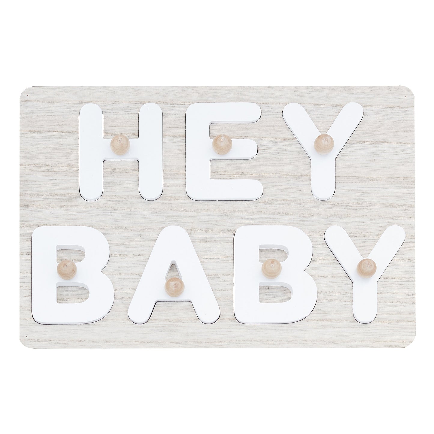 Hey Baby Wooden Puzzle Baby Shower Guest Book- 5 Inner Pack