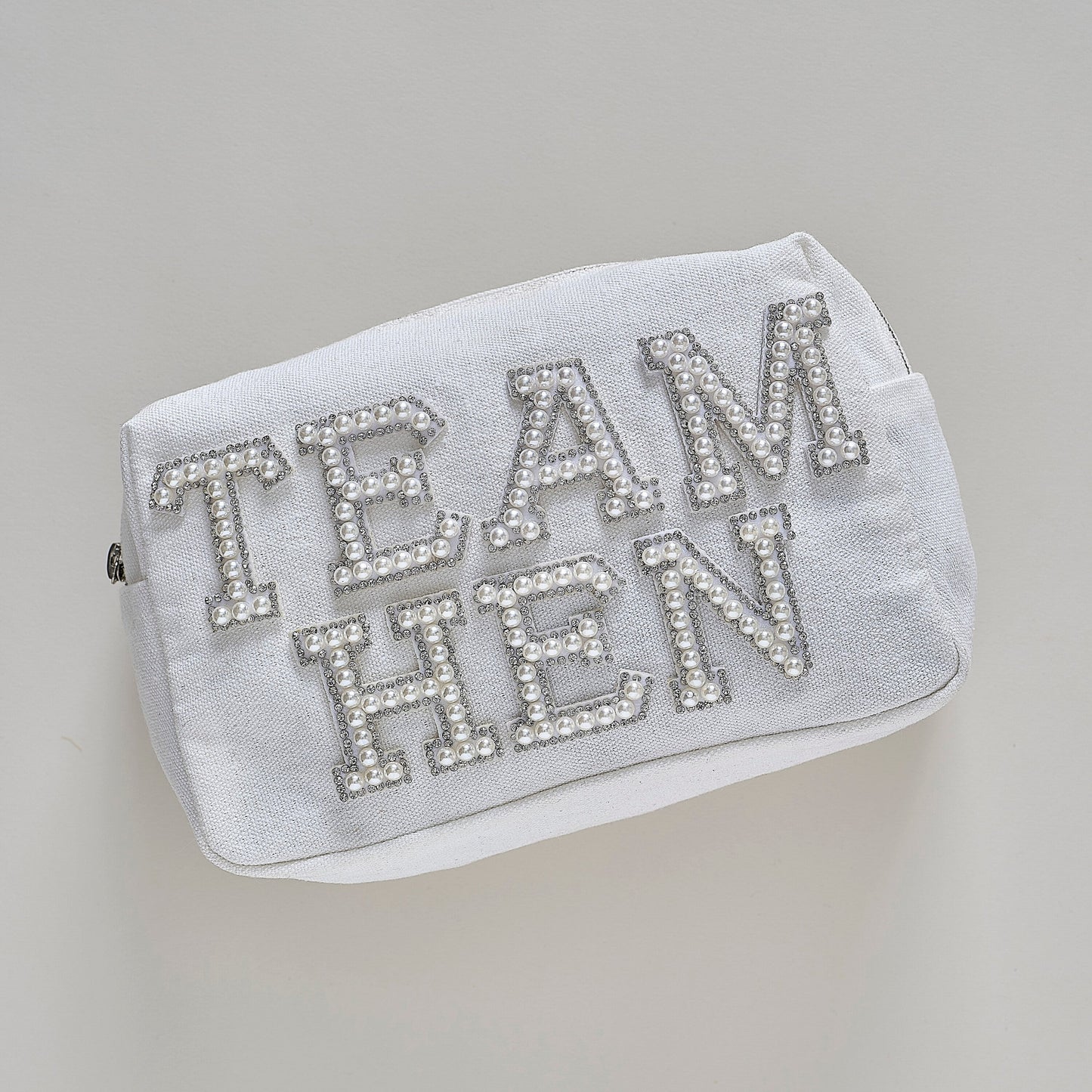 Embellished Pearl Team Hen Makeup Bag- 5 Inner Pack