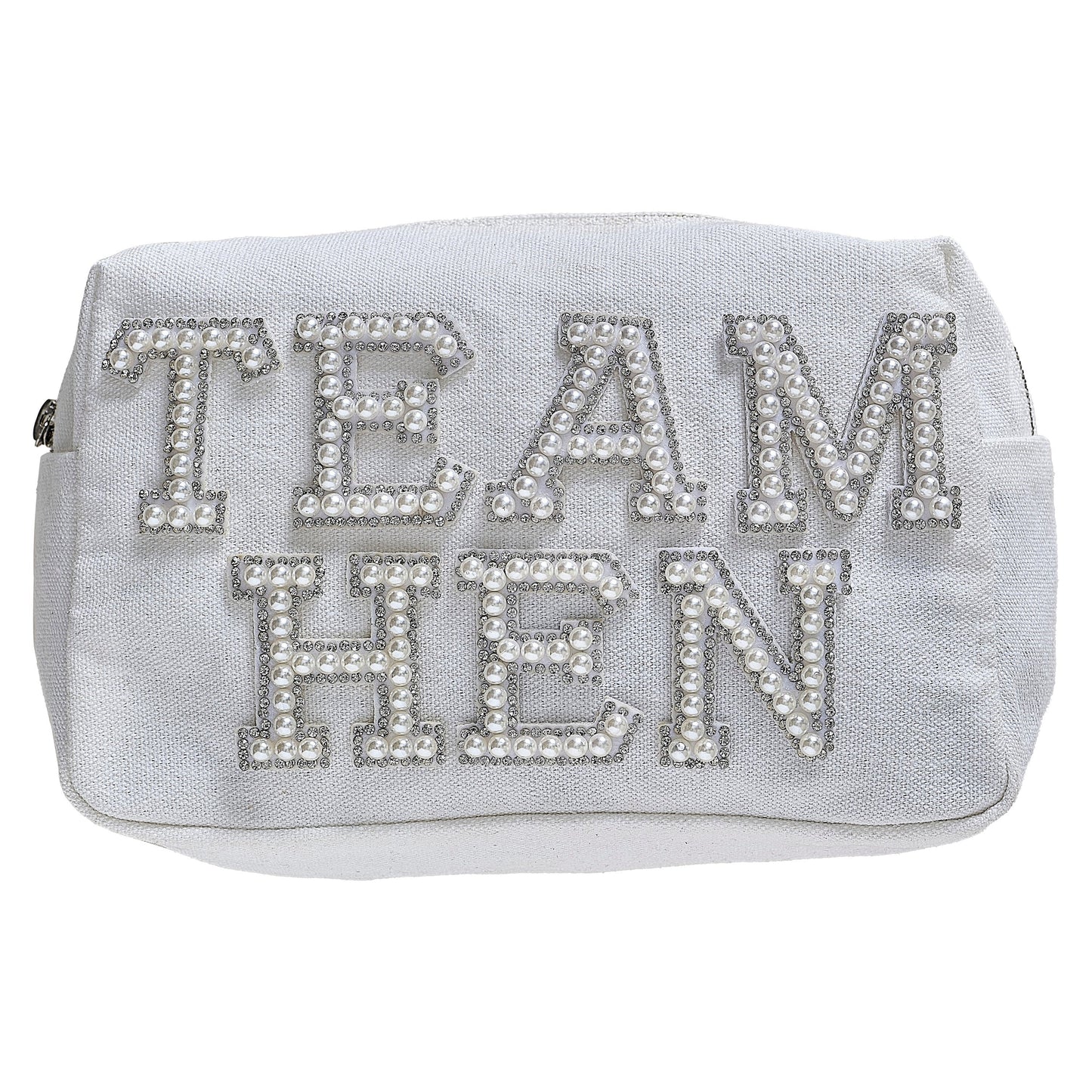 Embellished Pearl Team Hen Makeup Bag- 5 Inner Pack