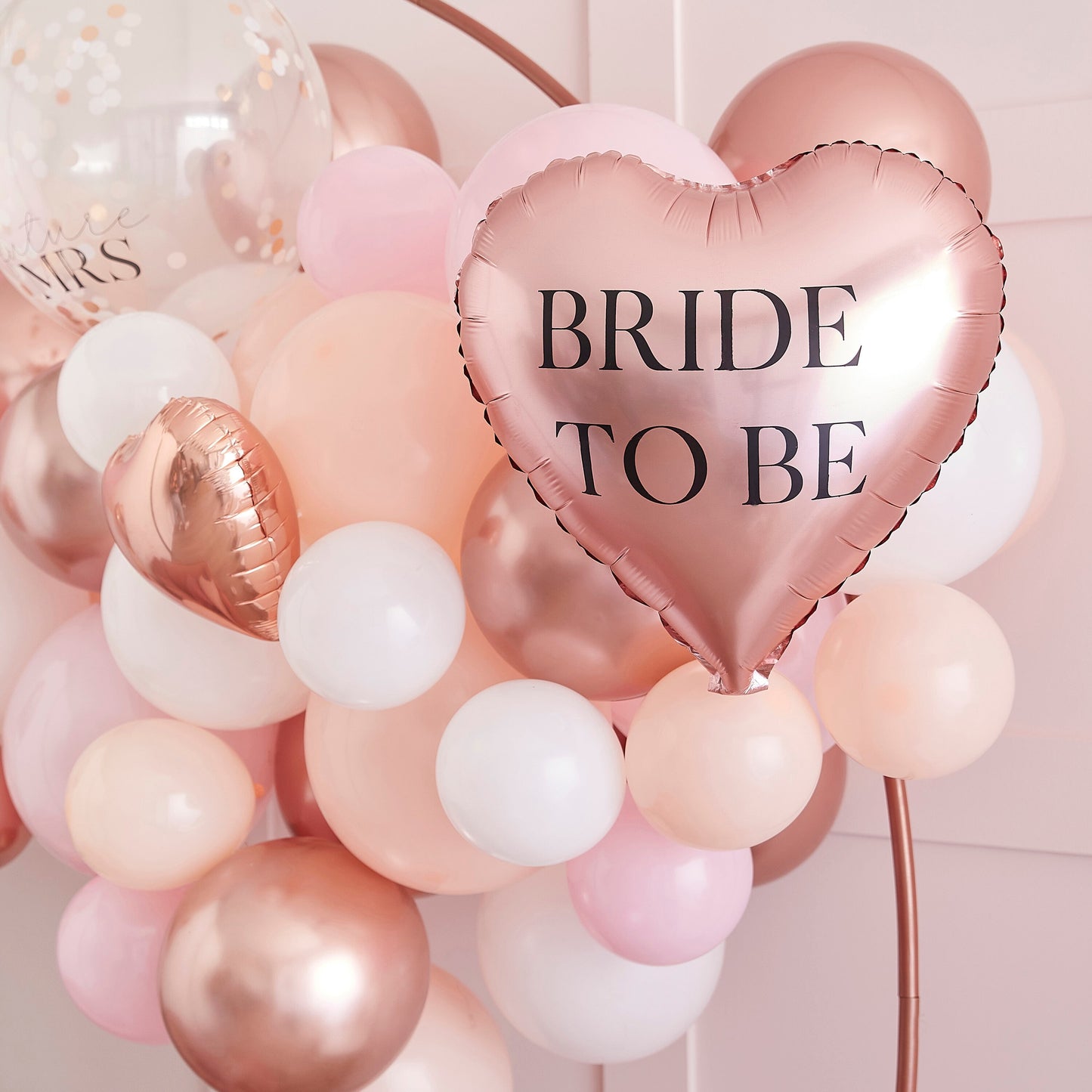 Pink, White, Peach and Rose Gold Hen Party Balloon Arch Kit- 5 Inner Pack