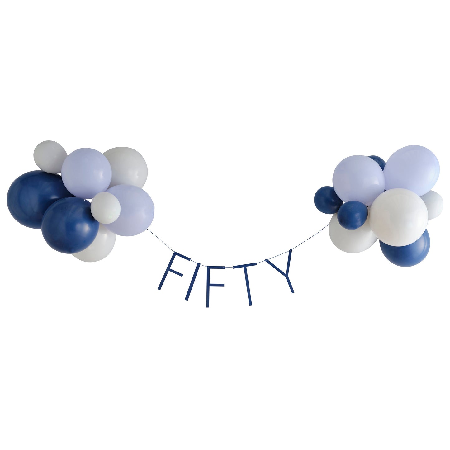 Navy 50th Birthday Milestone Balloon Bunting- 5 Inner Pack