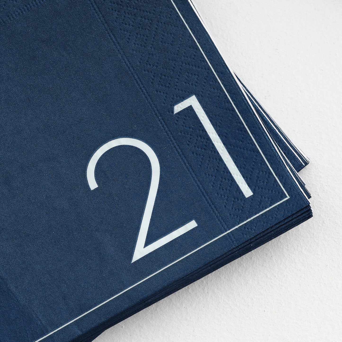 Navy 21st Birthday Milestone Paper Napkins- 5 Inner Pack