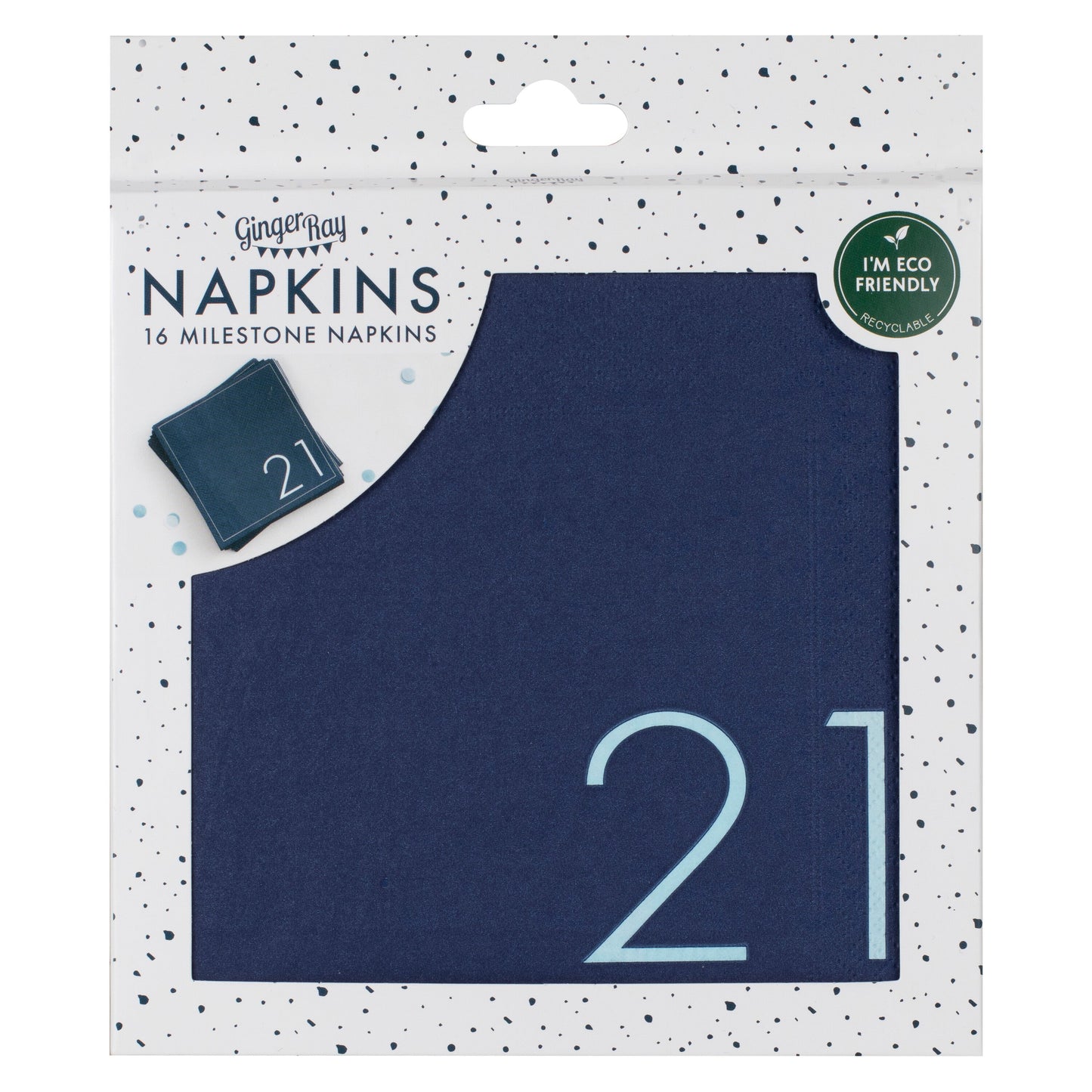 Navy 21st Birthday Milestone Paper Napkins- 5 Inner Pack