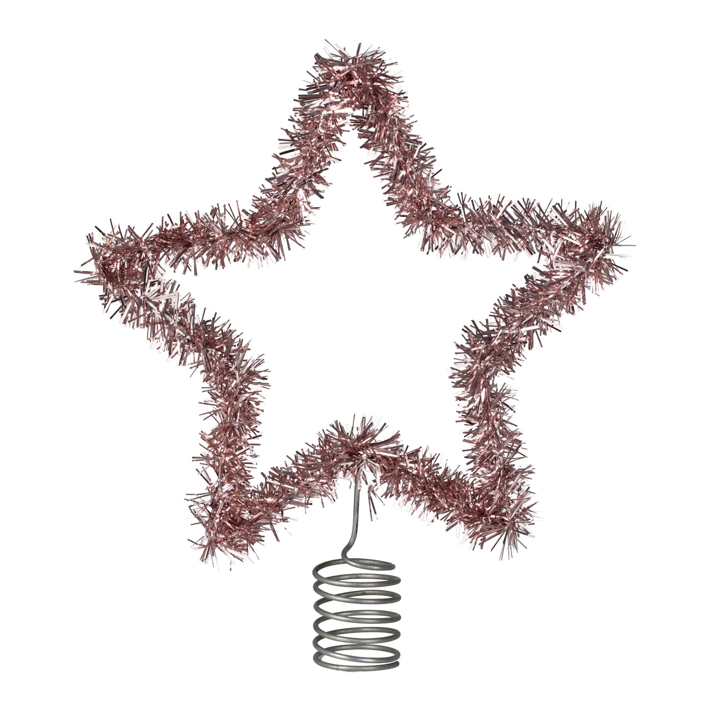 Pink Tinsel Christmas Tree Star Topper- 5 Inner Pack