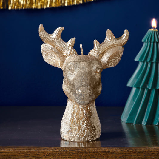 Gold Stag Christmas Candle- 1 Inner Pack