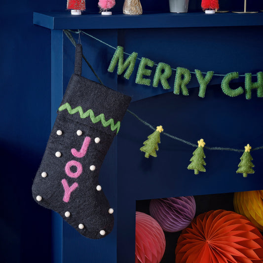 Joy Felt Christmas Stocking- 5 Inner Pack