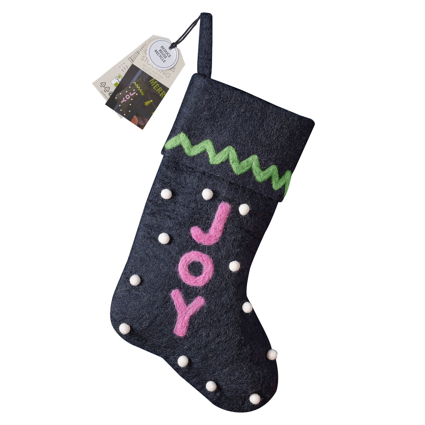 Joy Felt Christmas Stocking- 5 Inner Pack
