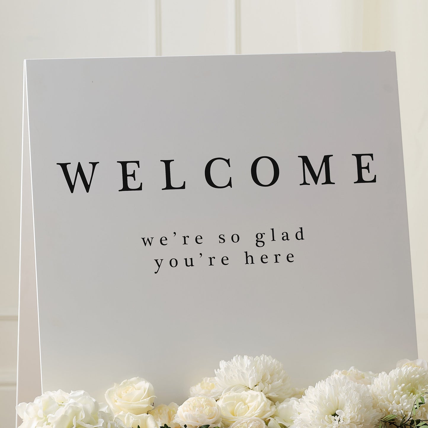 Customisable White Wooden Welcome Sign with Flower Box and Black Stickers- 1 Inner Pack