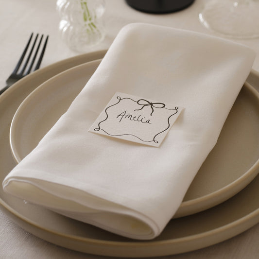 Black and White Bow Place Cards- 10 Inner Pack