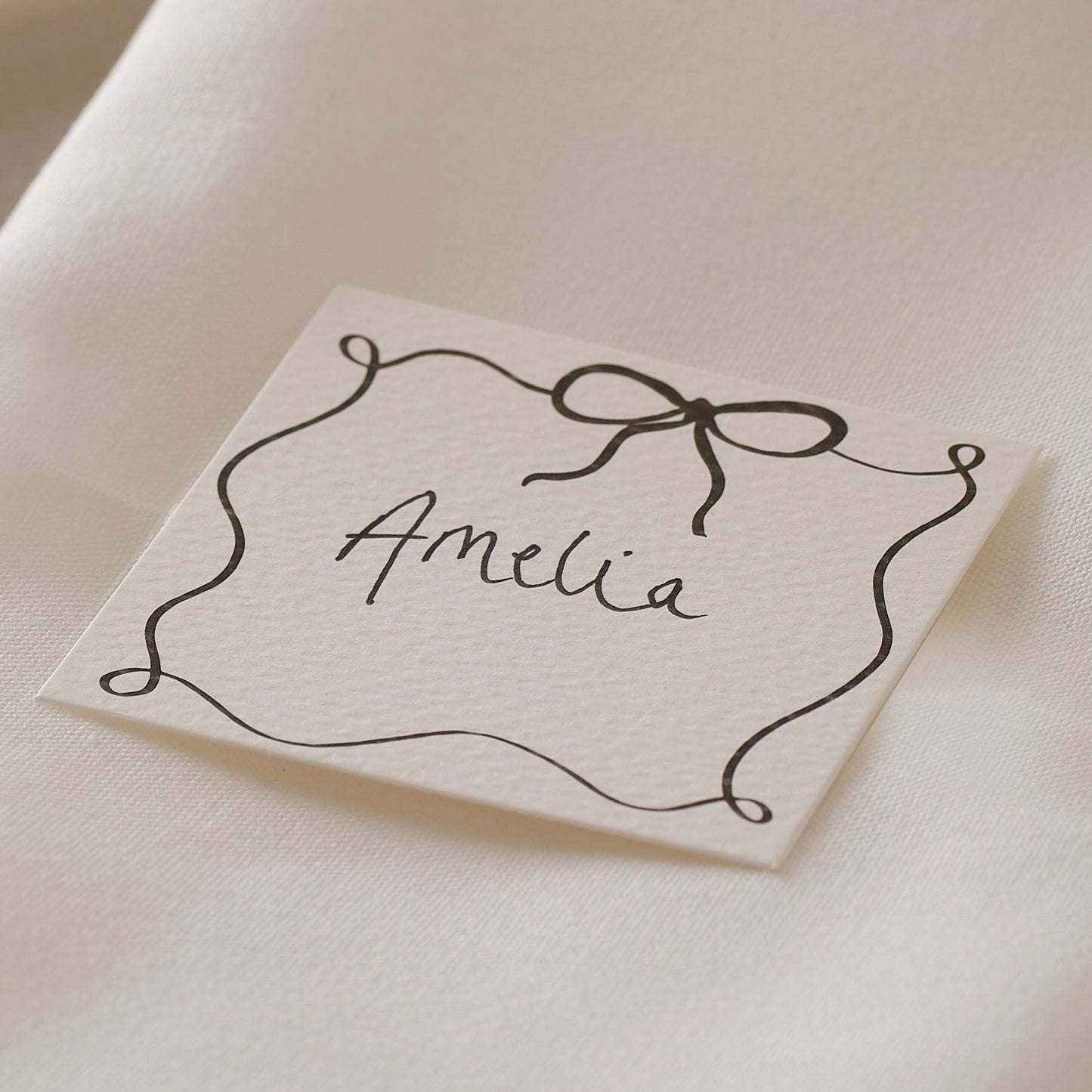 Black and White Bow Place Cards- 10 Inner Pack