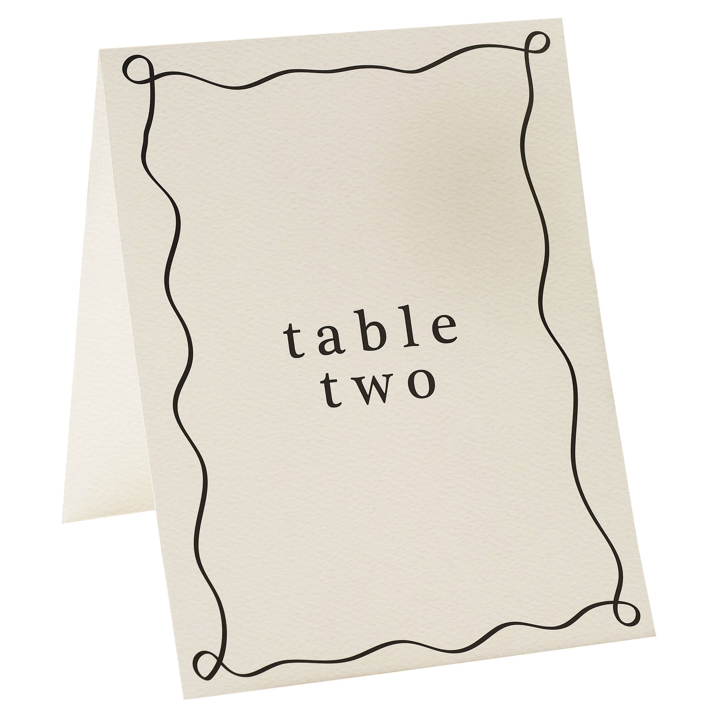 Cream and Black Wedding Table Numbers- 5 Inner Pack