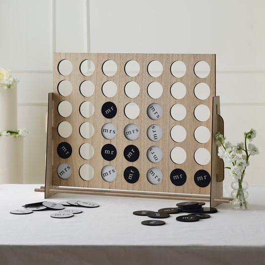 Wooden Wedding Four in a Row Game- 1 Inner Pack