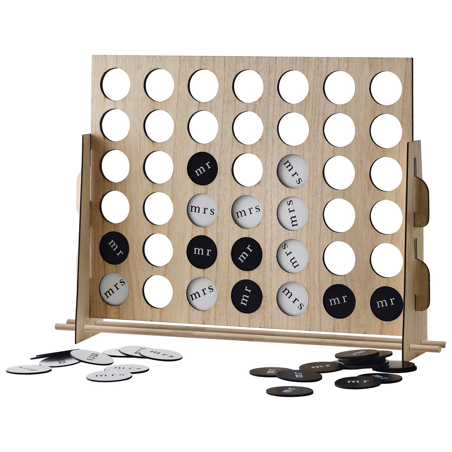 Wooden Wedding Four in a Row Game- 1 Inner Pack