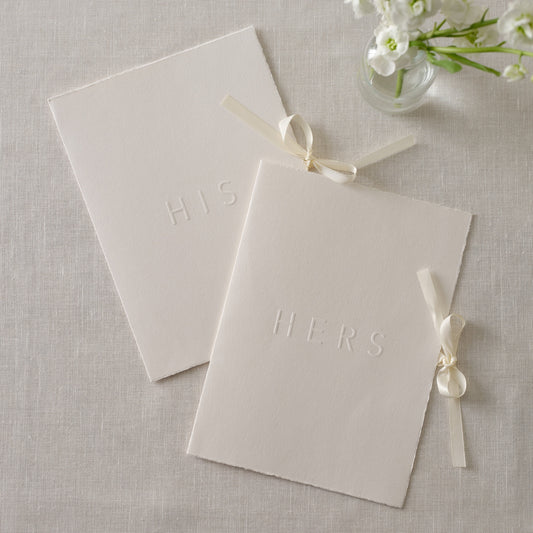 Cream His and Hers Wedding Vow Books- 5 Inner Pack