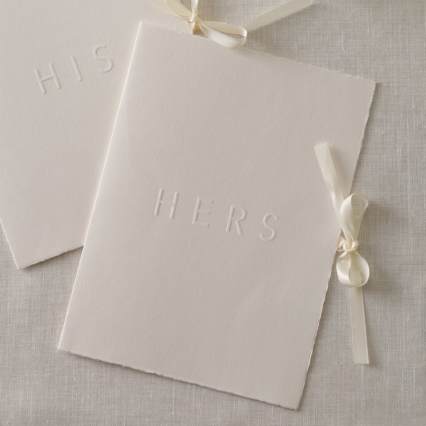 Cream His and Hers Wedding Vow Books- 5 Inner Pack