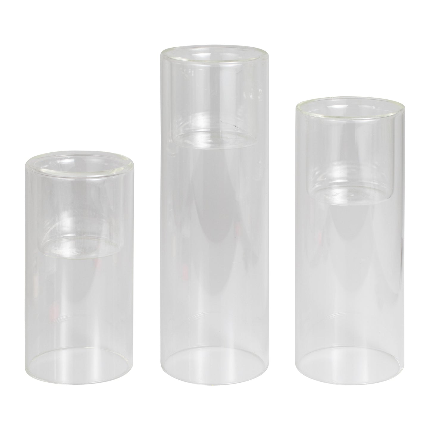 Clear Glass Pillar Candle Holders- 1 Inner Pack