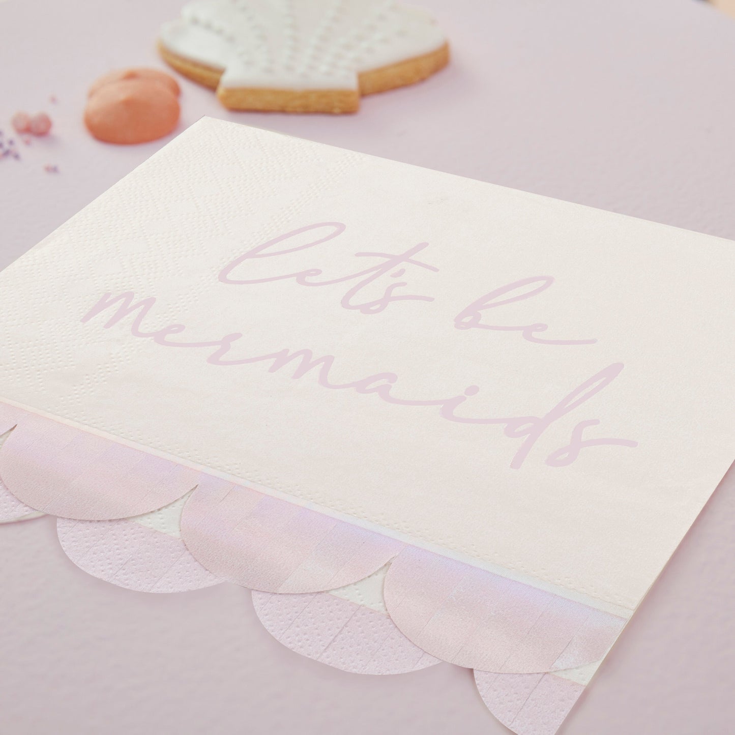 Iridescent and Pink Mermaid Paper Napkins- 5 Inner Pack