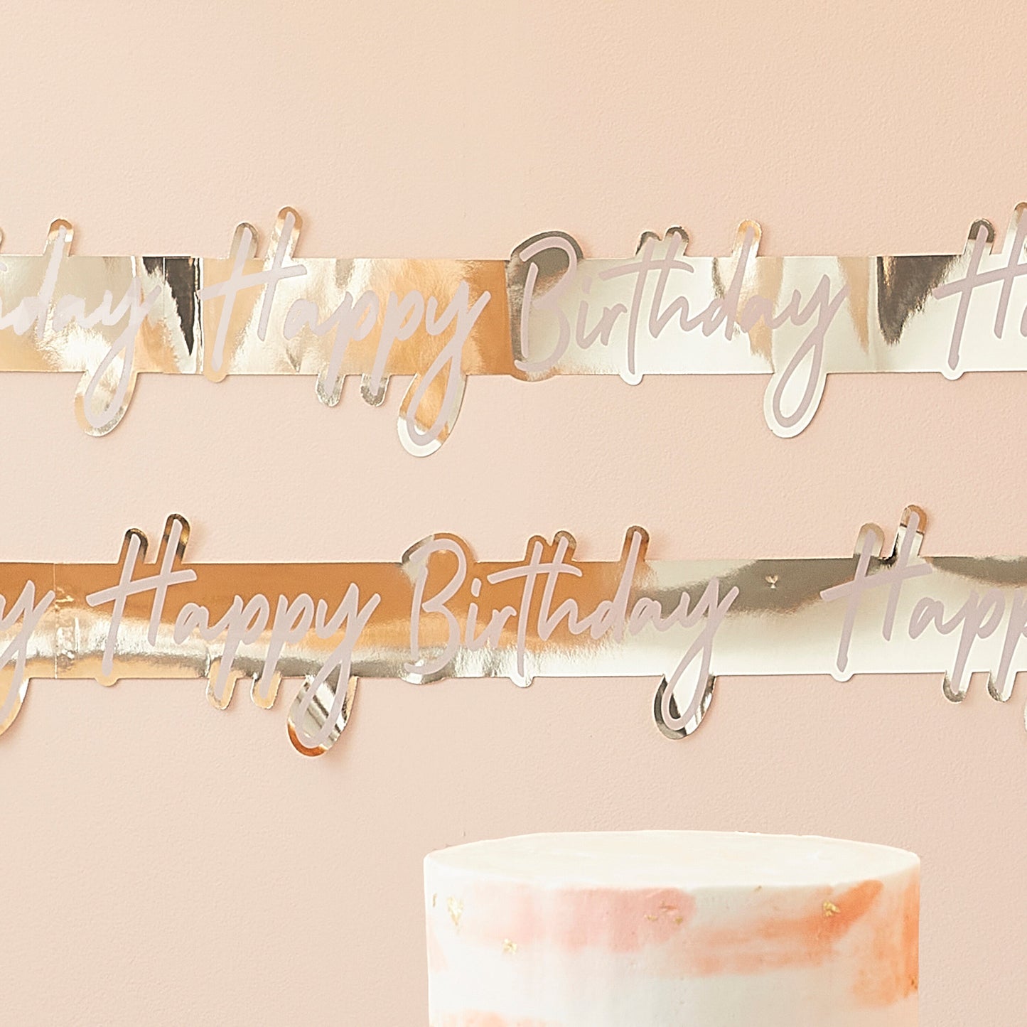 Gold Foil Happy Birthday Banner- 5 Inner Pack