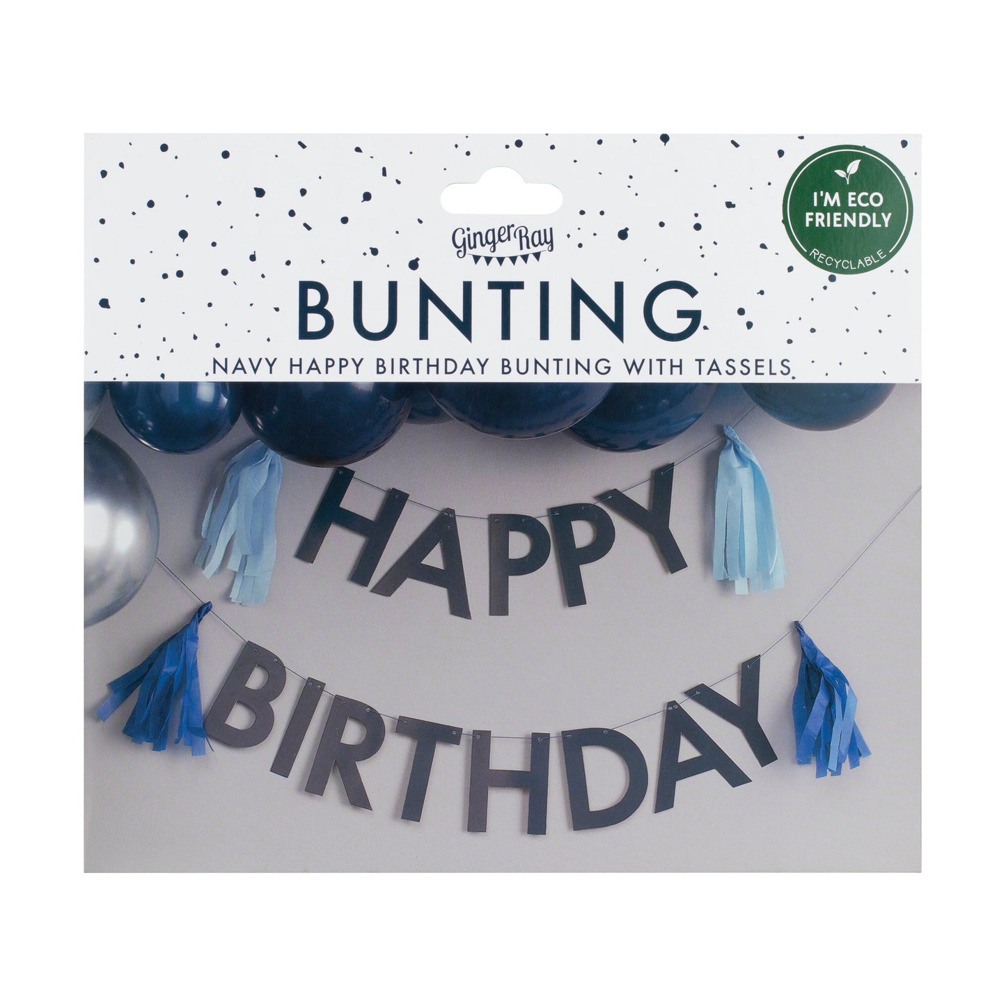 Blue Happy Birthday Bunting with Tassels- 5 Inner Pack