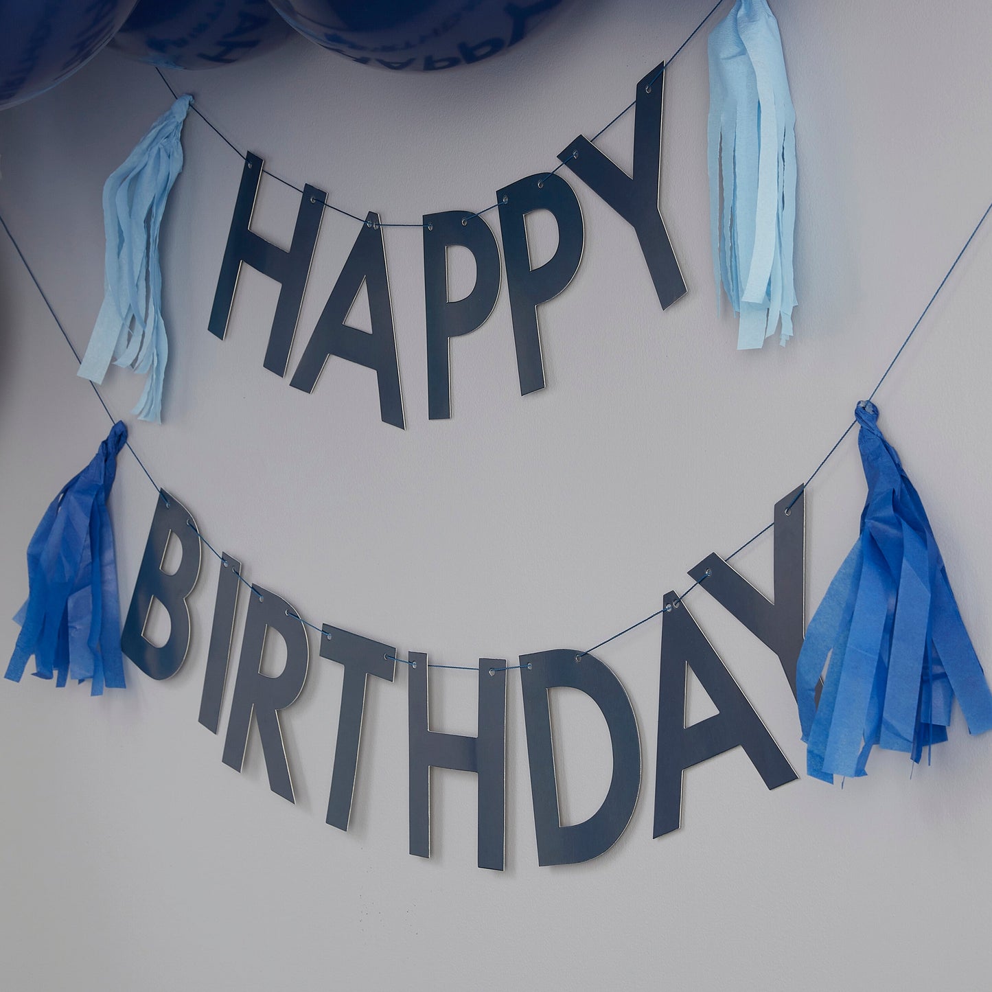 Blue Happy Birthday Bunting with Tassels- 5 Inner Pack