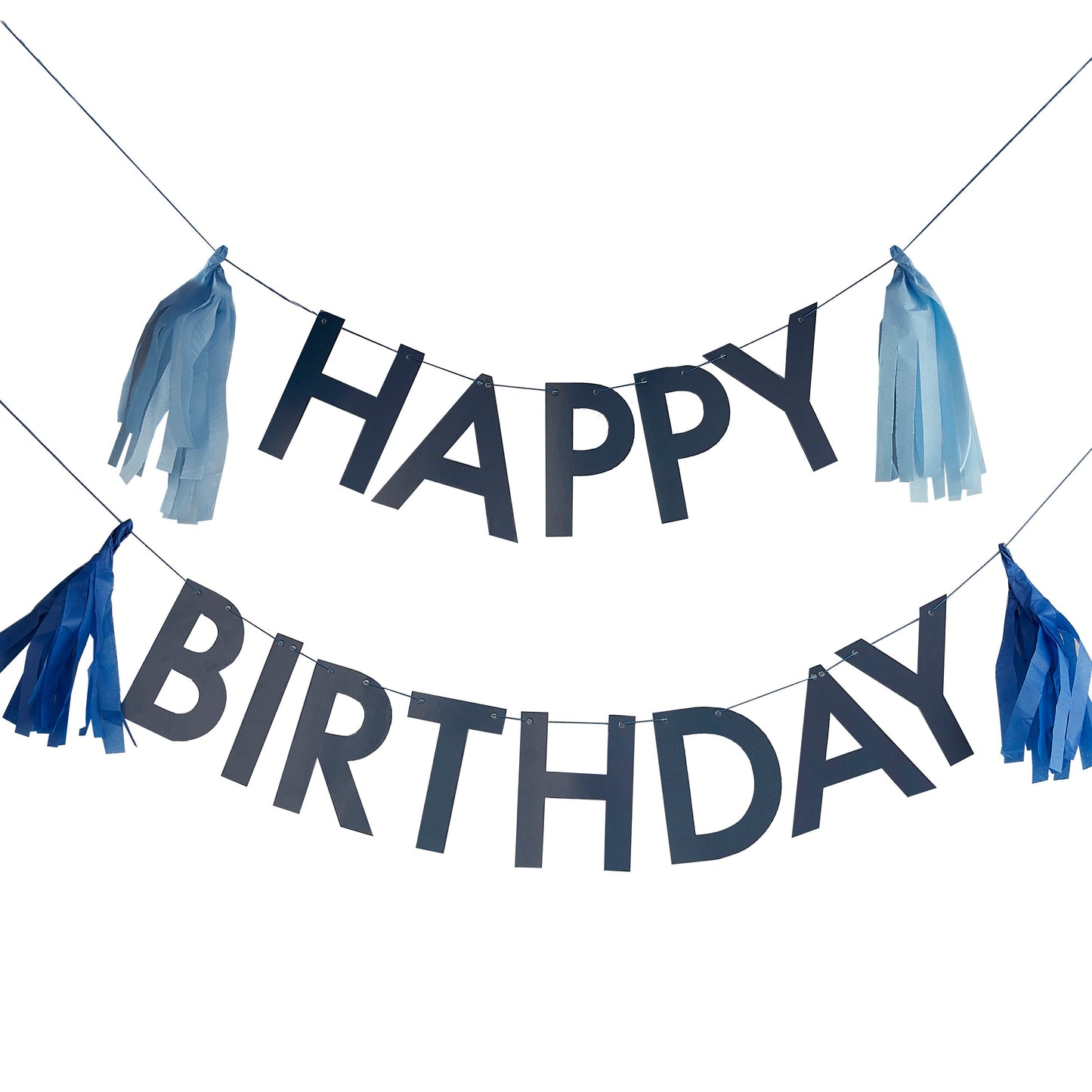Blue Happy Birthday Bunting with Tassels- 5 Inner Pack