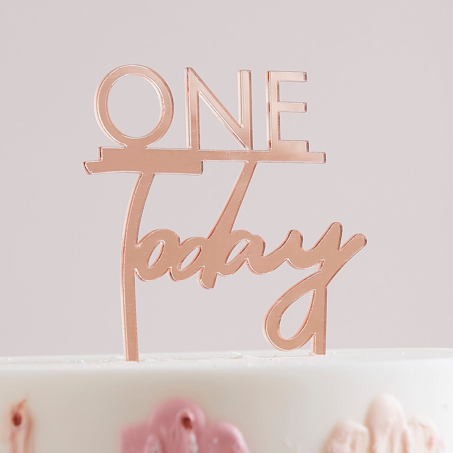 Rose Gold One Today 1st Birthday Cake Topper- 5 Inner Pack