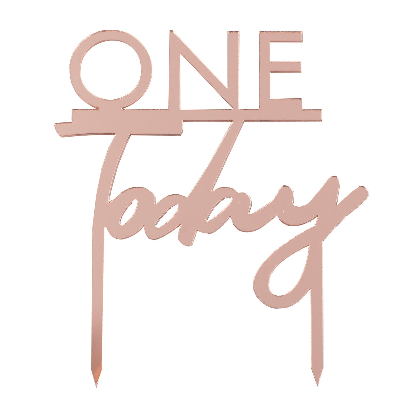Rose Gold One Today 1st Birthday Cake Topper- 5 Inner Pack