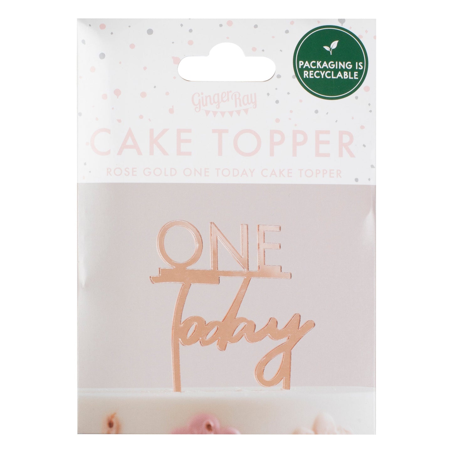 Rose Gold One Today 1st Birthday Cake Topper- 5 Inner Pack