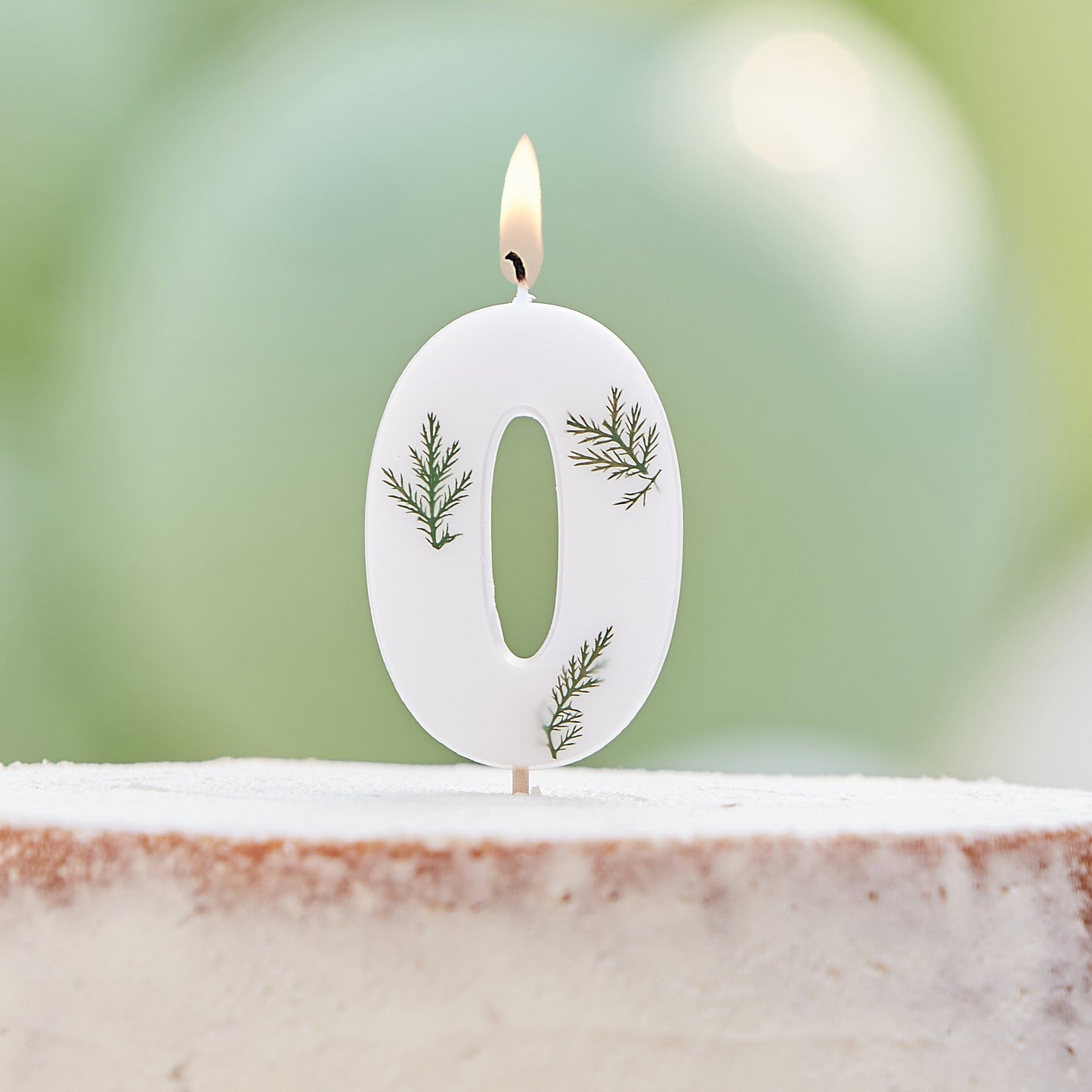 Leaf Foliage Number 0 Birthday Candle- 5 Inner Pack